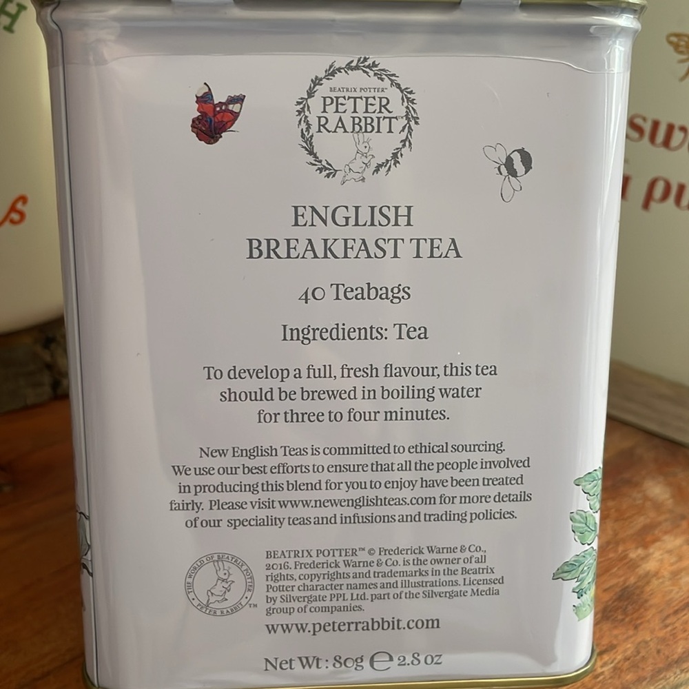 NEW Peter Rabbit Tea Tin English Breakfast Tea - Picture 5 of 6